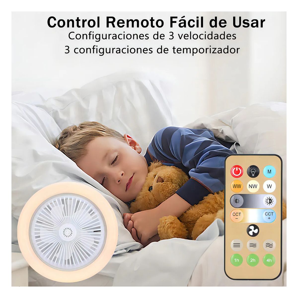 GENERICO - lampara led circular con ventiladora