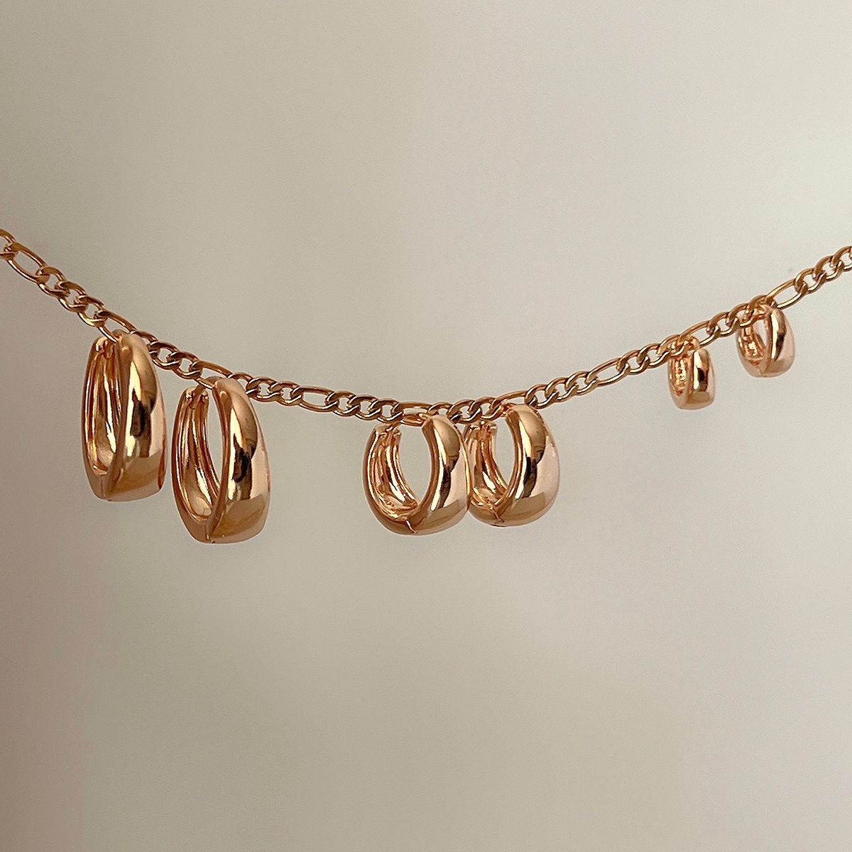 GENERICO - Set de 3 aretes canoa bañados en oro 18 k - Gala Jewelry Peru