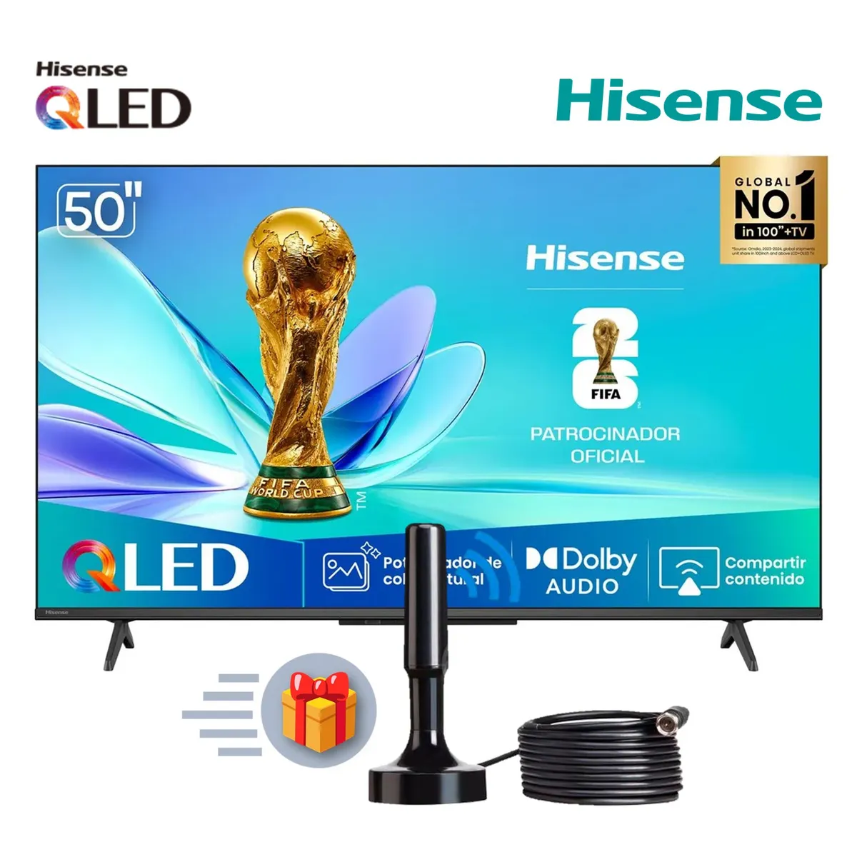 HISENSE - Televisor Hisense 50 QLED FHD 50Q4SV Dolby Audio + Antena Dig