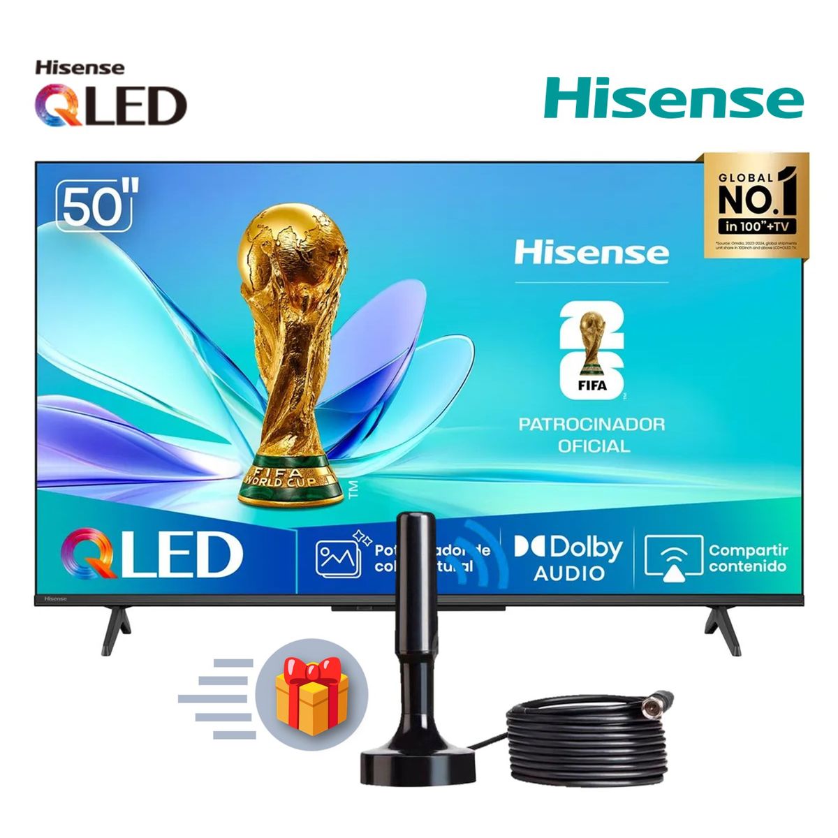 HISENSE - Televisor Hisense 50 QLED FHD 50Q4SV Dolby Audio + Antena Dig