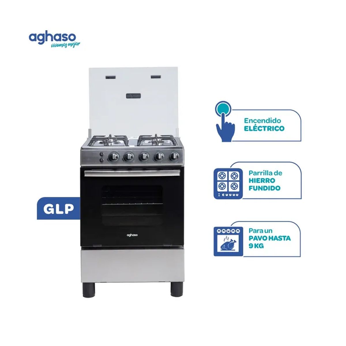 AGHASO - Cocina de pie Aghaso 4 Hornillas - COC-AGH09