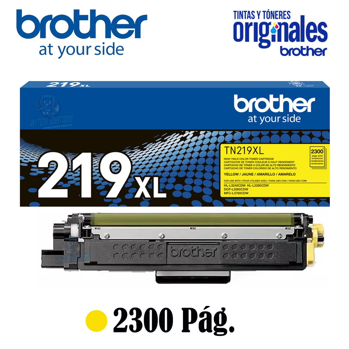 BROTHER - TONER BROTHER TN-219XL YELLOW PARA L3280CDW - L3560CDW - L3760CDW, 2300 PGS
