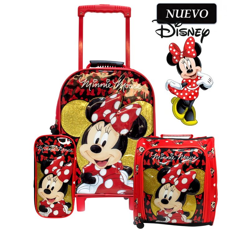 Set de Mochila con Ruedas EXTRA Oficio Lonchera y Cartuchera Minnie ...