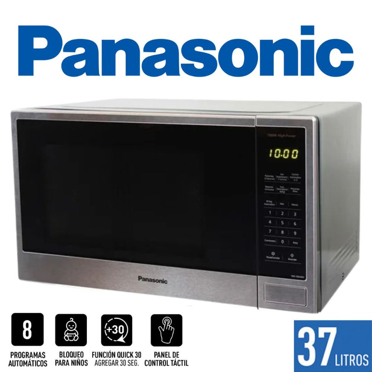 PANASONIC - HORNO MICROONDAS PANASONIC 37LT COLOR PLATEADO MOD NN-SB646SRPK