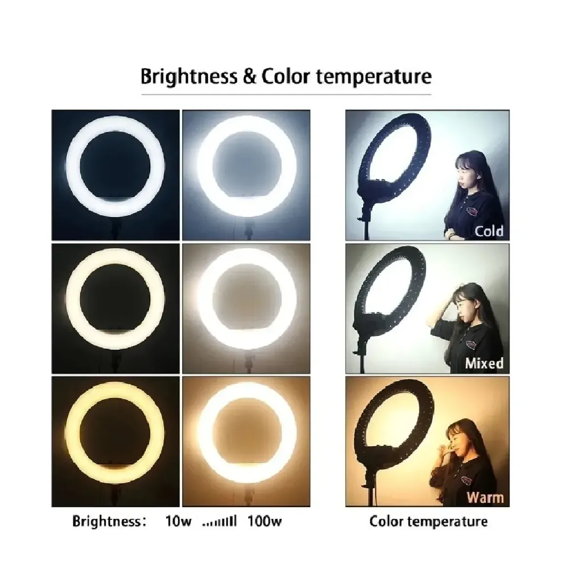 GENERICO - Aro De Luz Led Rgb De 56 Cm Lámpara Táctil + Trípode + Contr