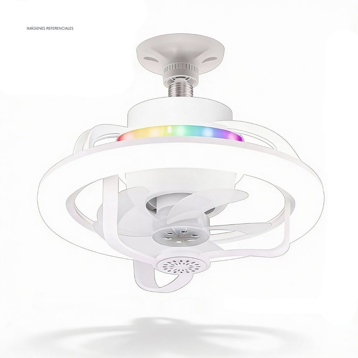 GENERICO - Foco Ventilador LED 50W Giratorio 360° con Control Remoto