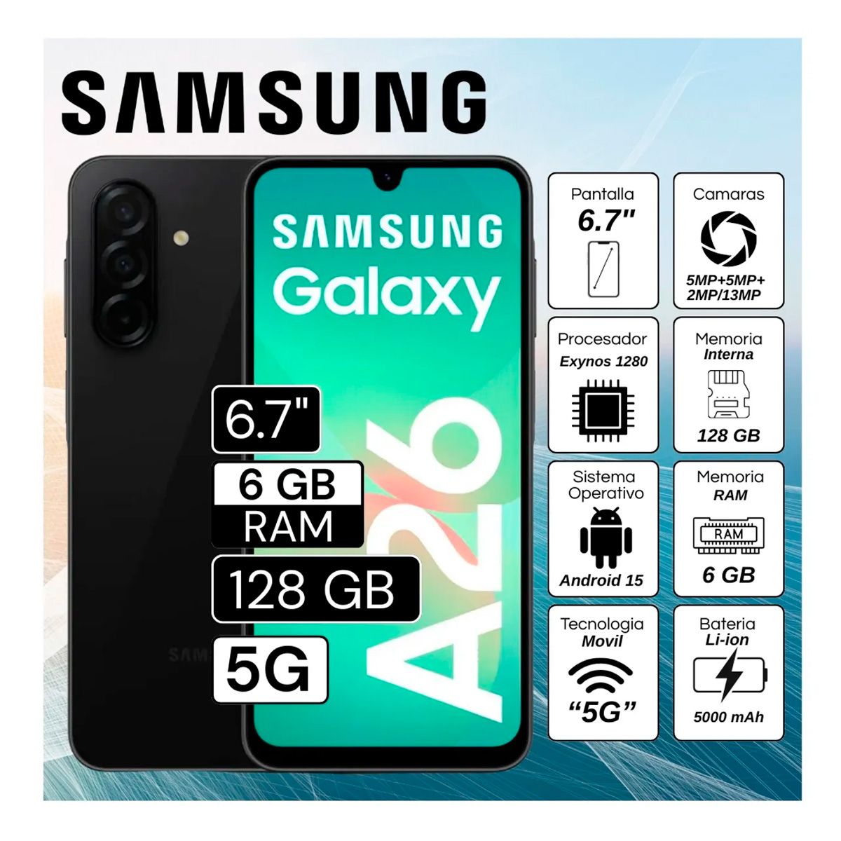 SAMSUNG - CELULAR GALAXY A26 5G 6RAM 128GB