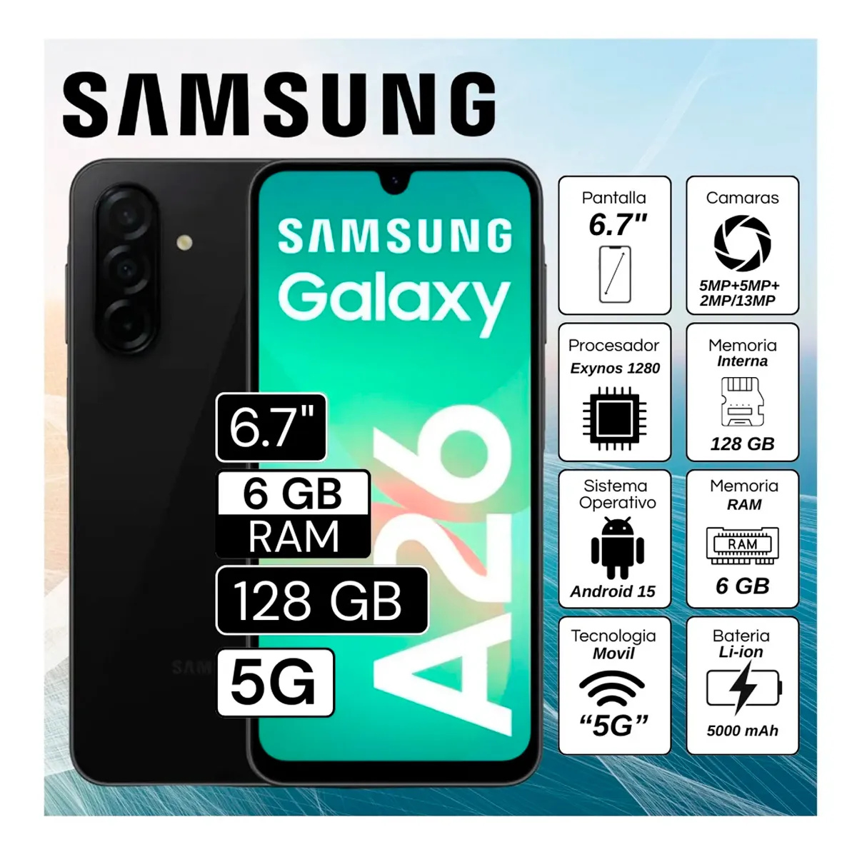 SAMSUNG - CELULAR GALAXY A26 5G 6RAM 128GB