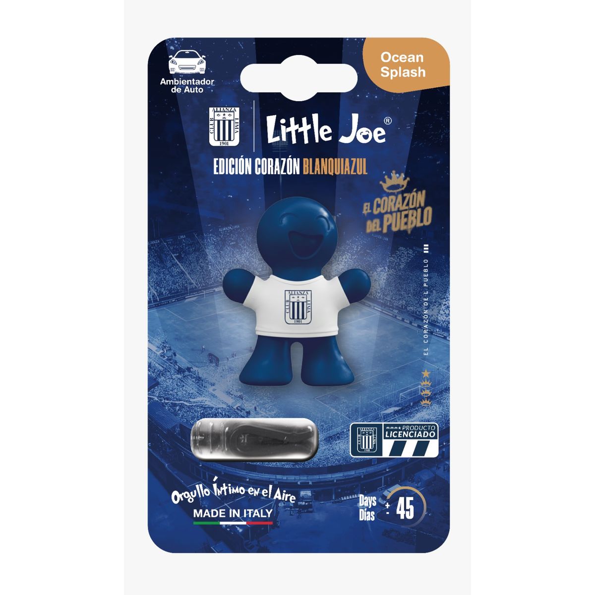 Ambientador Para Auto Little Joe® - Alianza Lima - Edición Corazón Blanquiazul  Ocean Splash, marca LITTLE JOE - Foto Principal