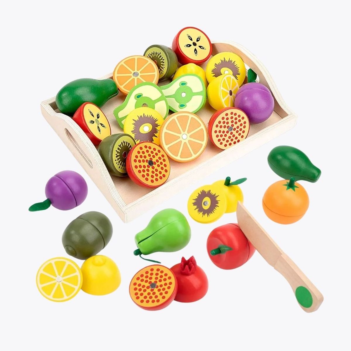 GENERICO - Juego Didáctico Frutas y Verduras Imantadas de Madera