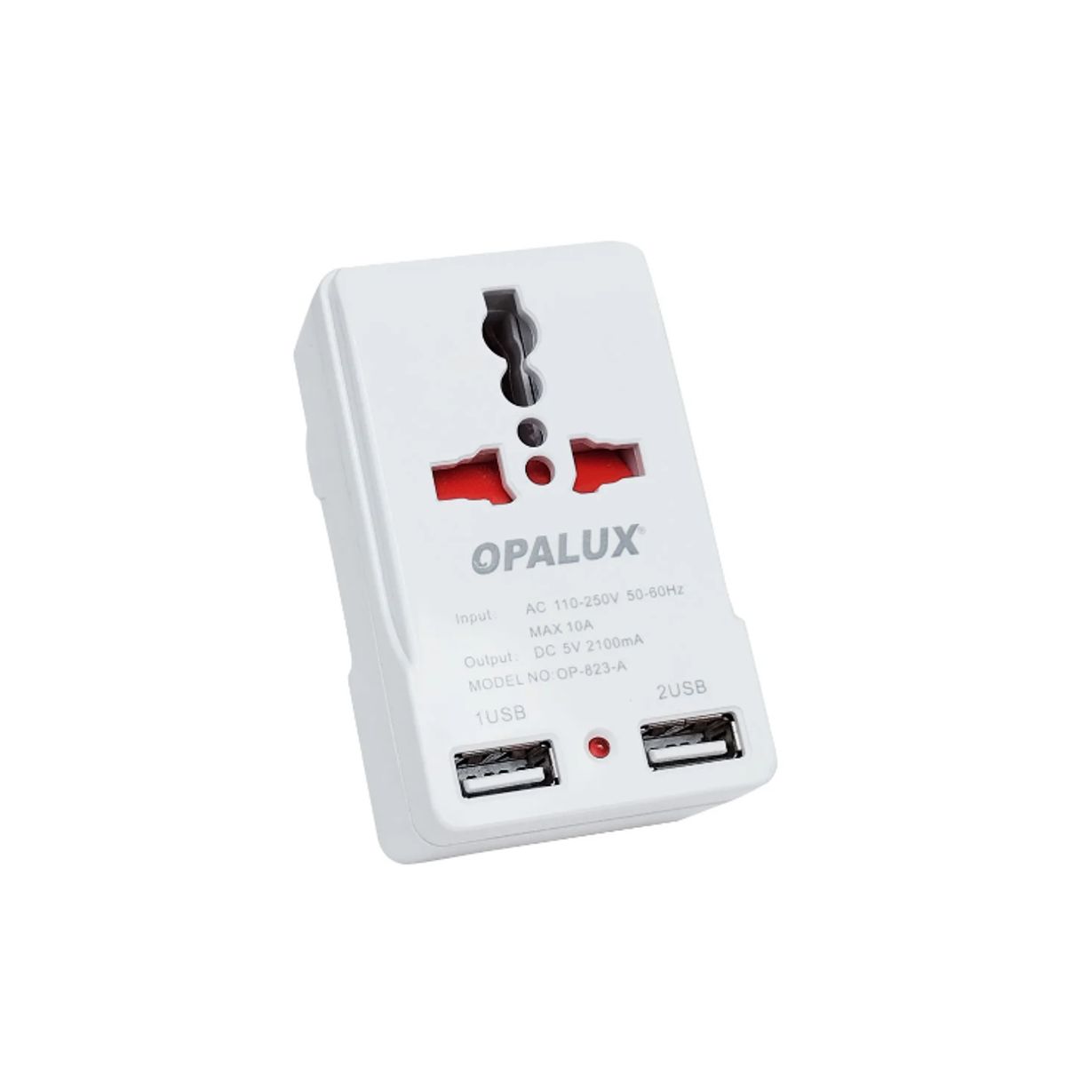 OPALUX - Adaptador Enchufe Múltiple con Toma Tierra + Doble USB OP-823A OPALUX