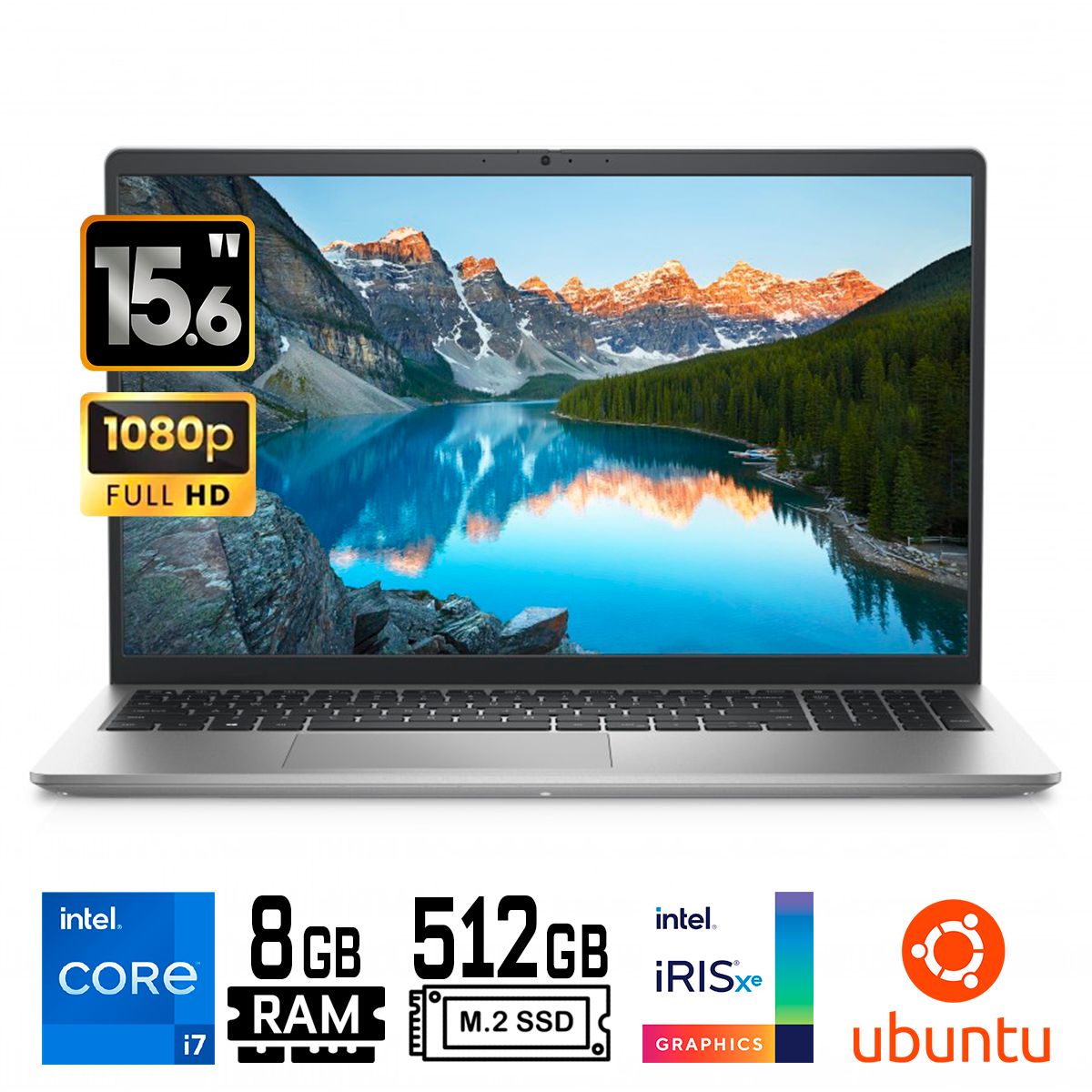 DELL - Laptop Dell Inspiron 3520 Intel core i7-12va Gen. Ram 8GB SSD 512GB 15.6 LED FHD LINUX UBUNTU