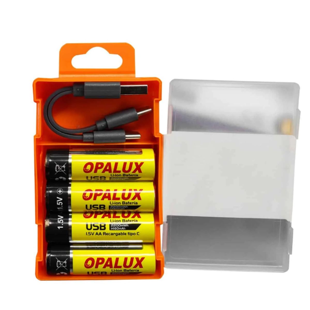 OPALUX - Bateria Recargable LI-ION AA 15V 1460MAH con Entrada Tipo C LI-AA2200R OPALUX