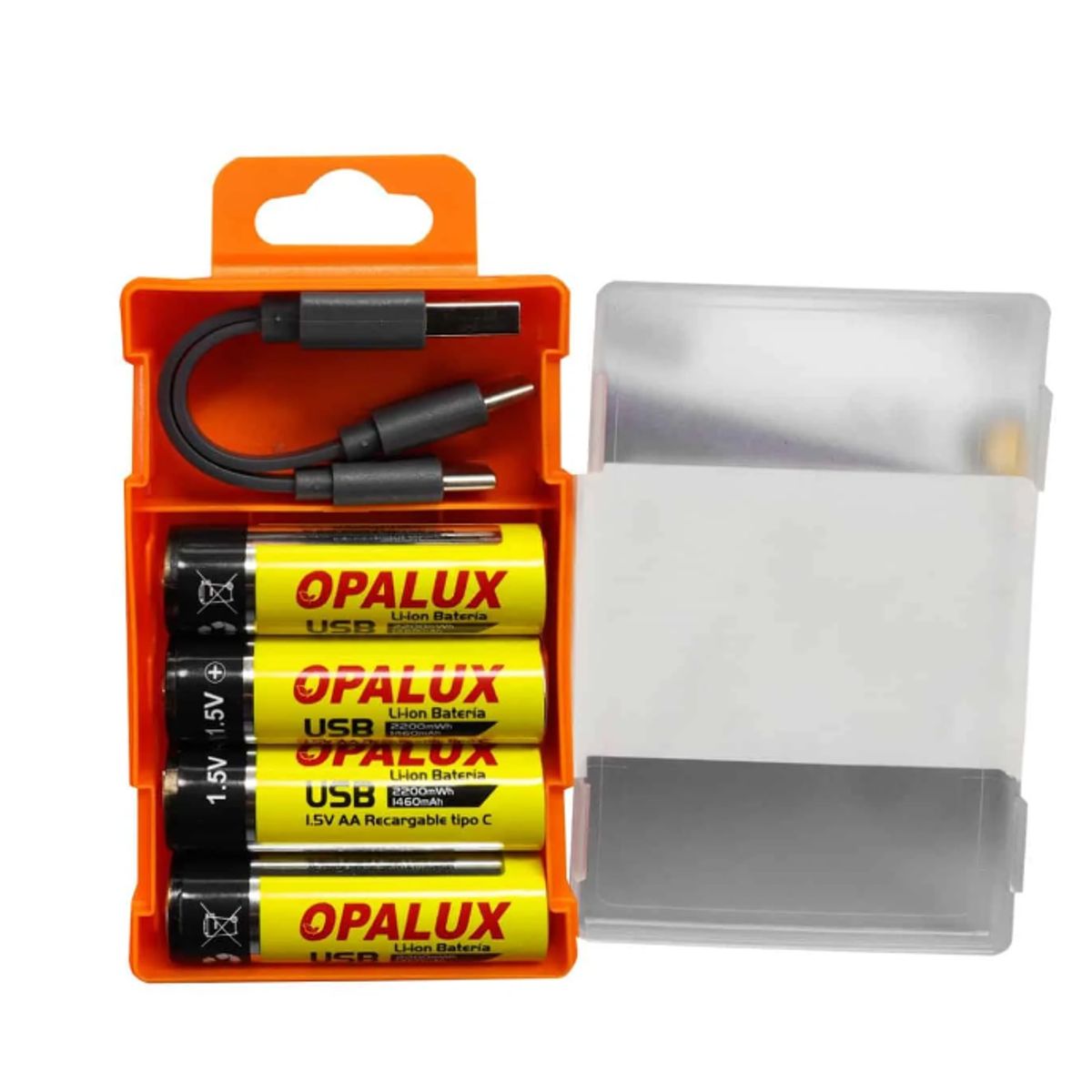 OPALUX - Bateria Recargable LI-ION AA 15V 1460MAH con Entrada Tipo C LI-AA2200R OPALUX