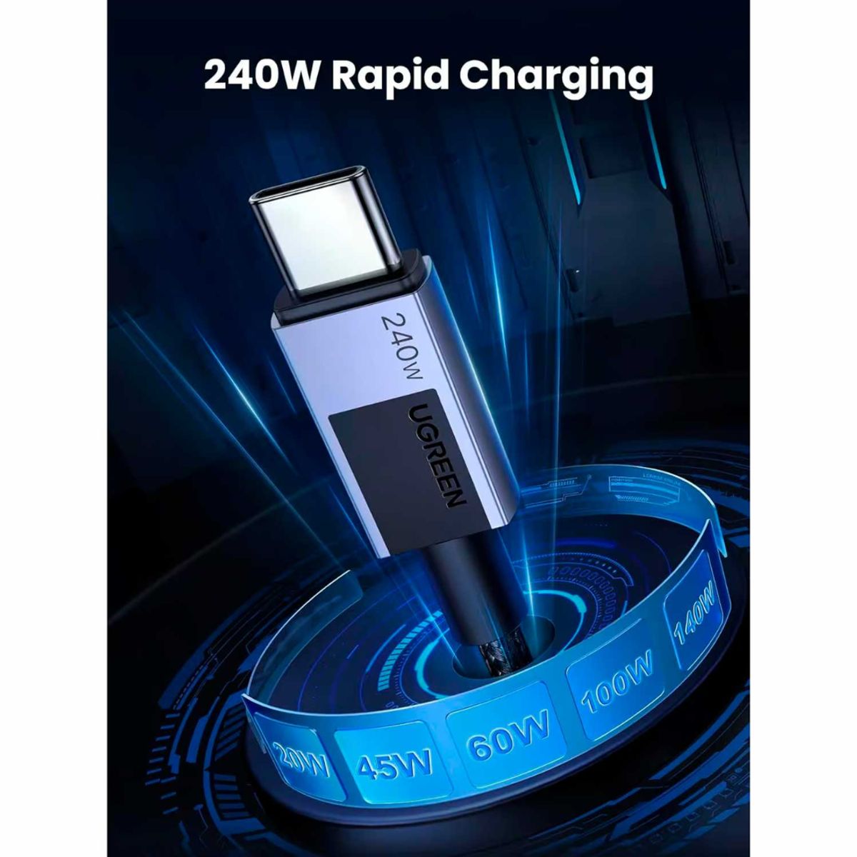 UGREEN - Cable tipo C USB-C 240w Ugreen