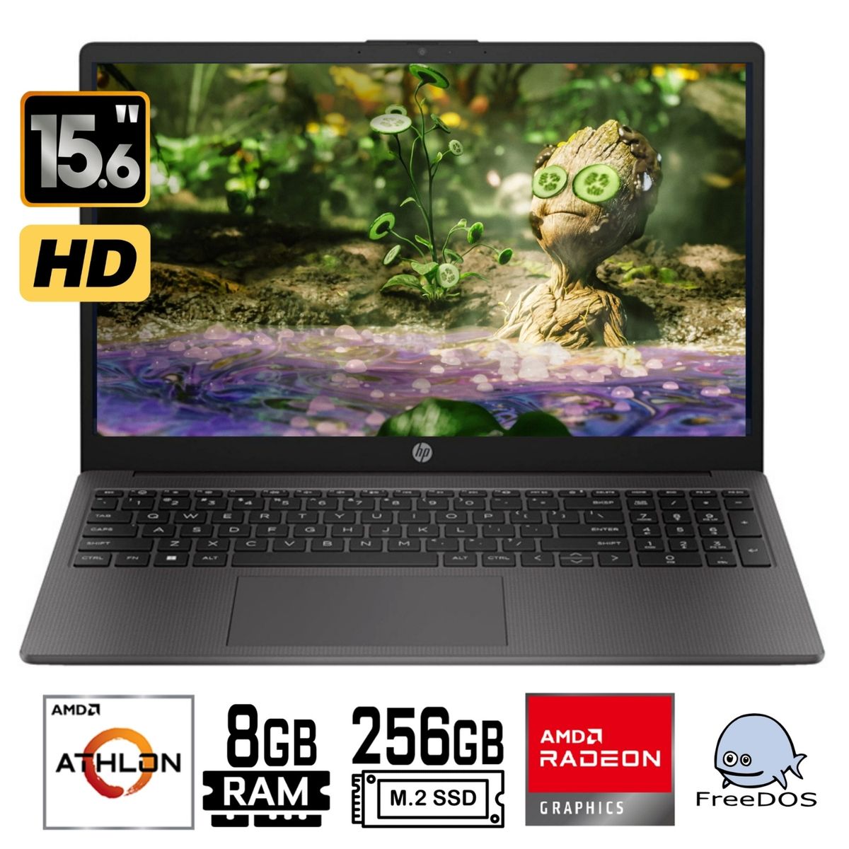 HP - Laptop Hp 255 G10 Athlon 7120U 15.6"HD, Ram 8Gb, SSD 256Gb, FreeDos