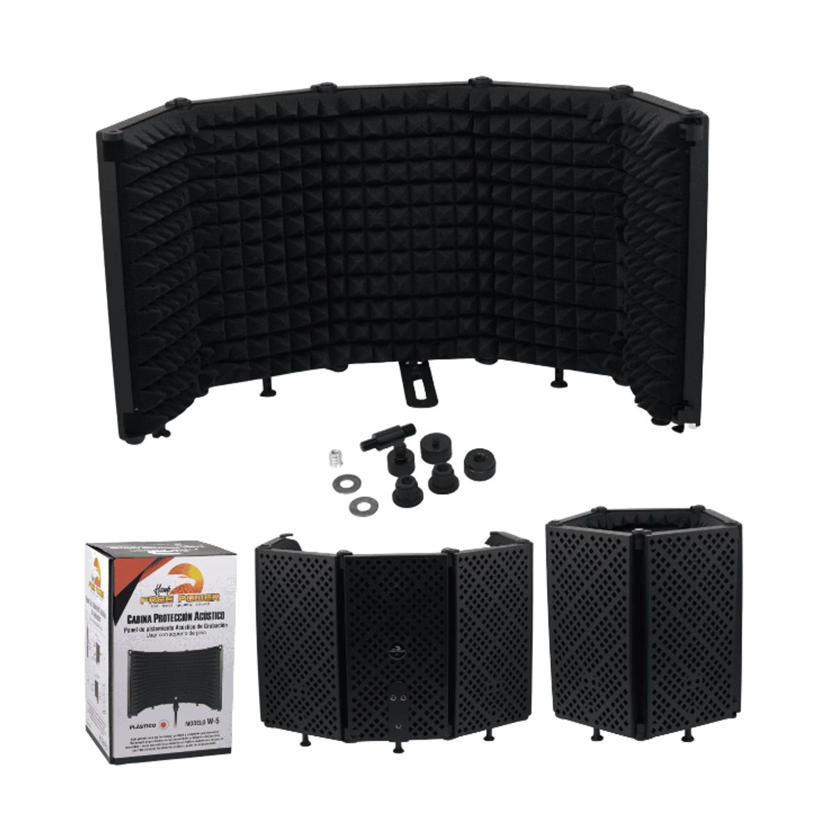 GENERICO - Cabina de Proteccion Acustica con 5 Paneles Plegables W-5 HAWK FREE POWER