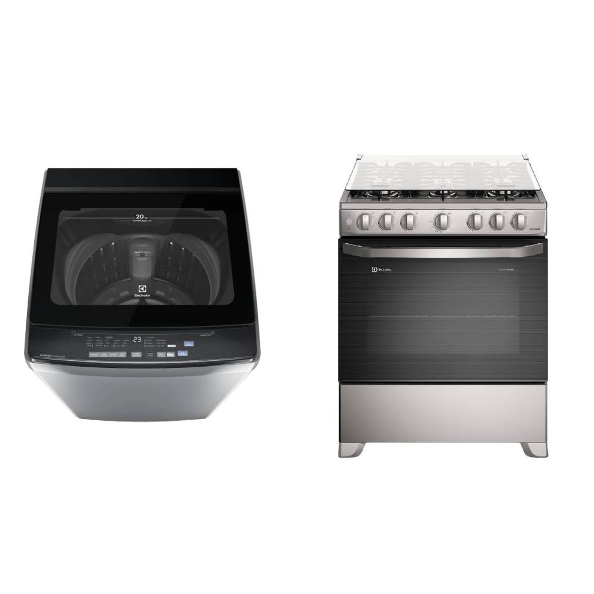 ELECTROLUX - Combo: Lavadora Electrolux Carga Superior 20kg Inverter EWIJ20F2XSYG +Cocina 6 Quemadores FE6ISR