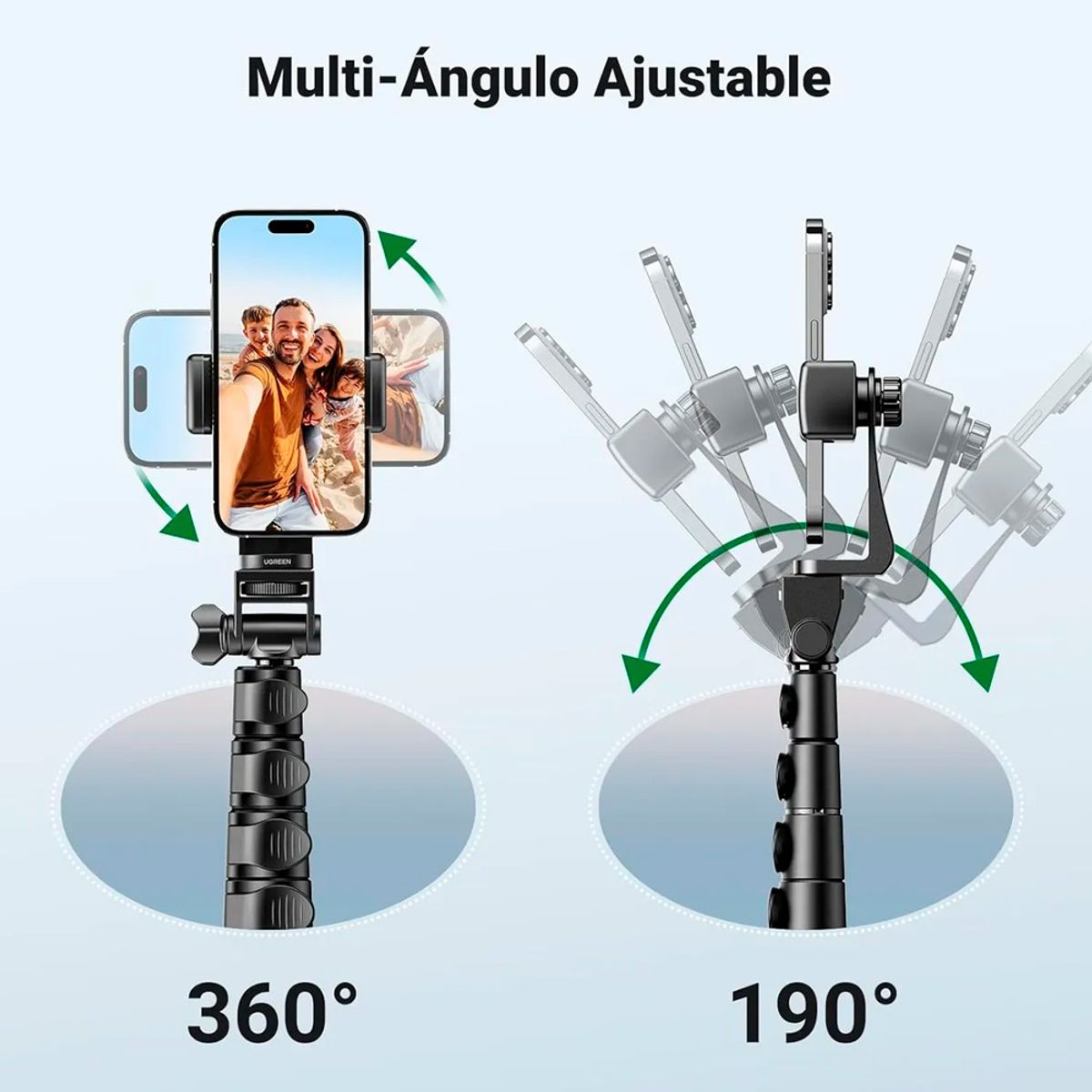 UGREEN - Tripode Ugreen Selfi Stick Remoto Bluetooth Negro LP680-15609