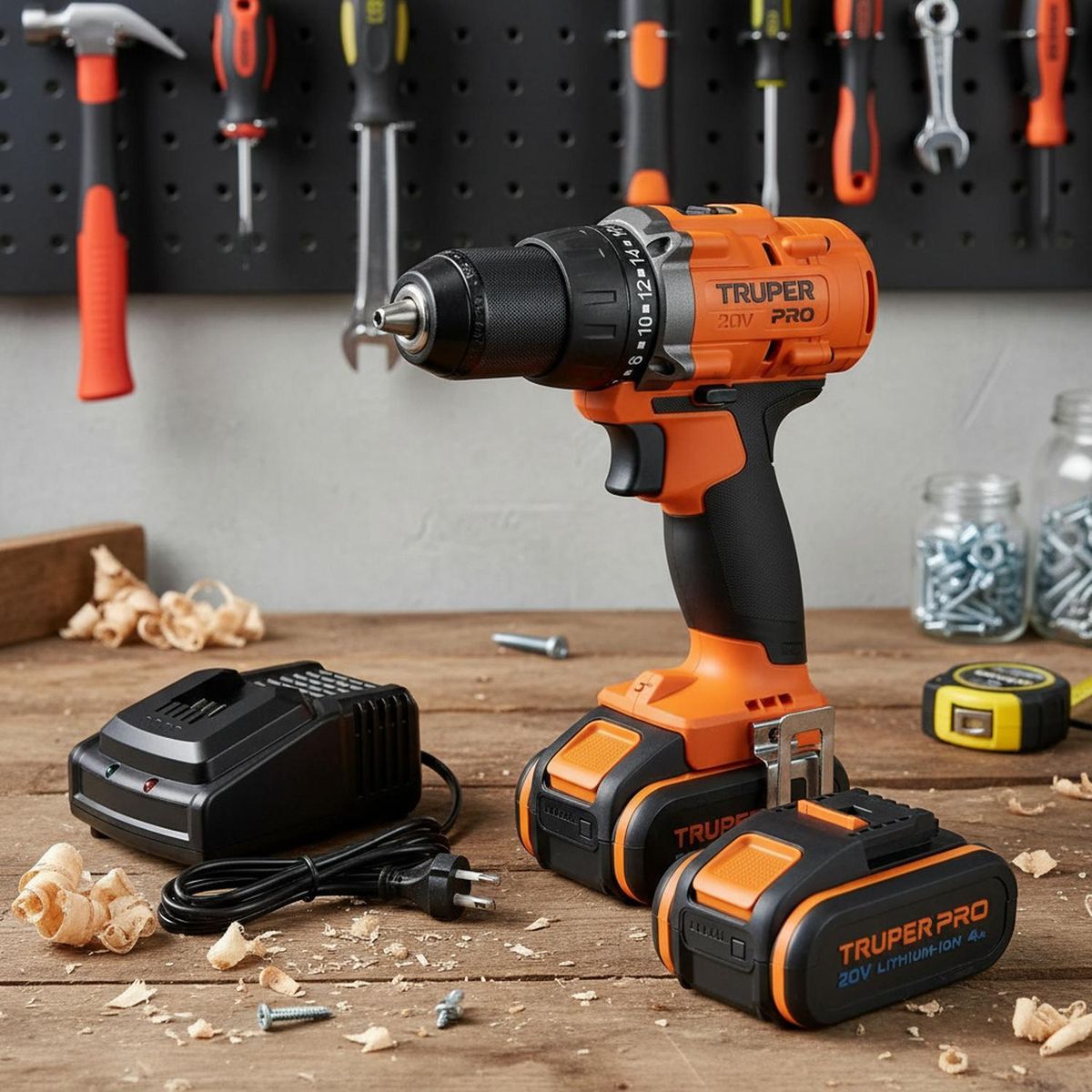 Truper - Taladro Atornillador 20V + 2 Baterias 4Ah + Cargador Truper
