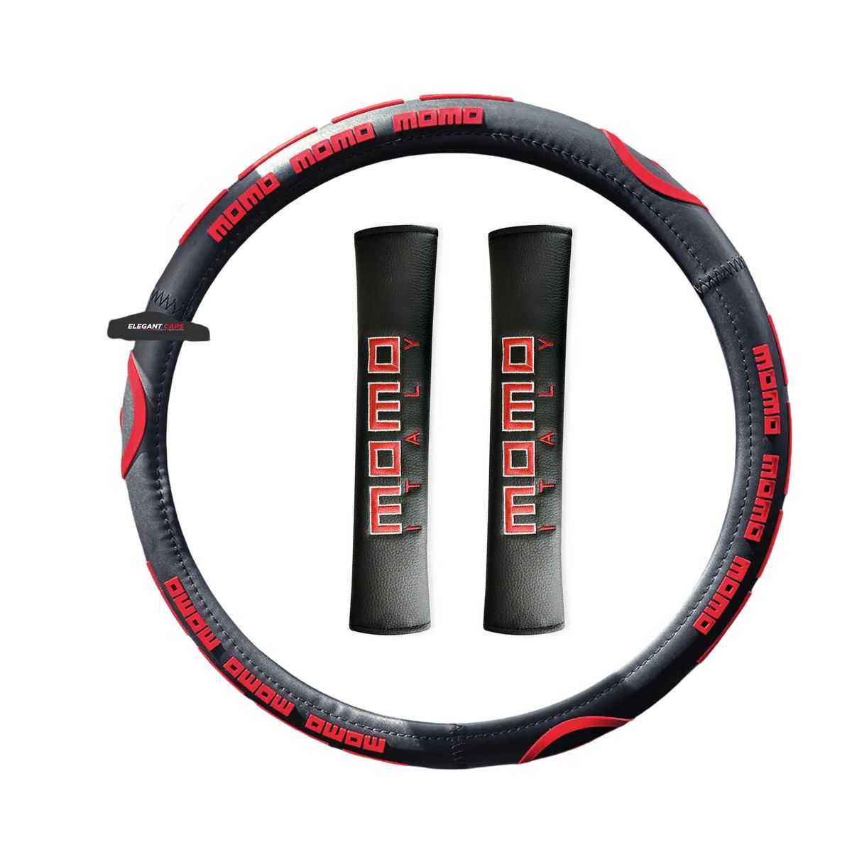 GENERICO - Kit Cubre Volante + Protector De Cinturón MOMO Universal 3Pcs