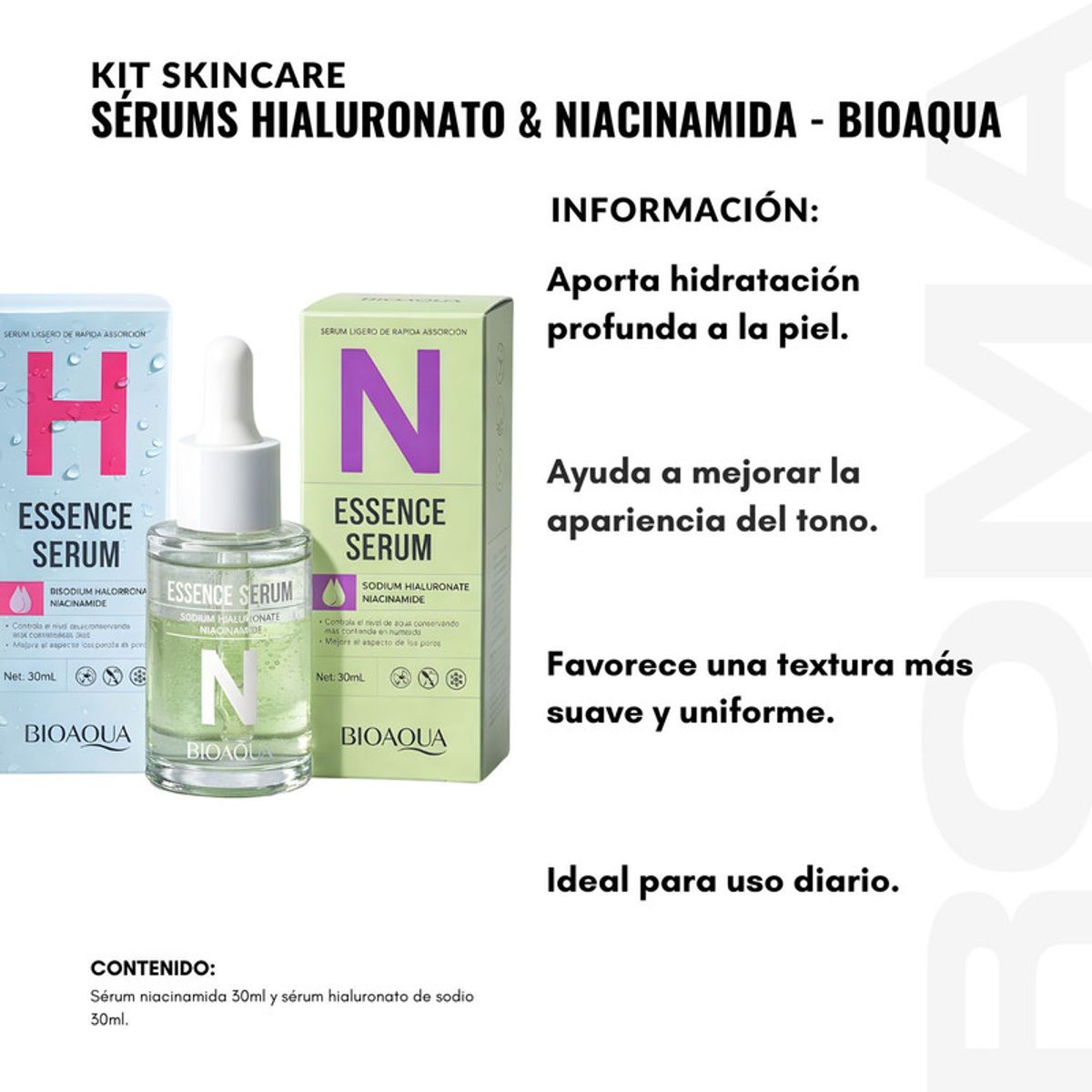 BIOAQUA - KIT SÉRUMS HIALURONATO & NIACINAMIDA BIOAQUA