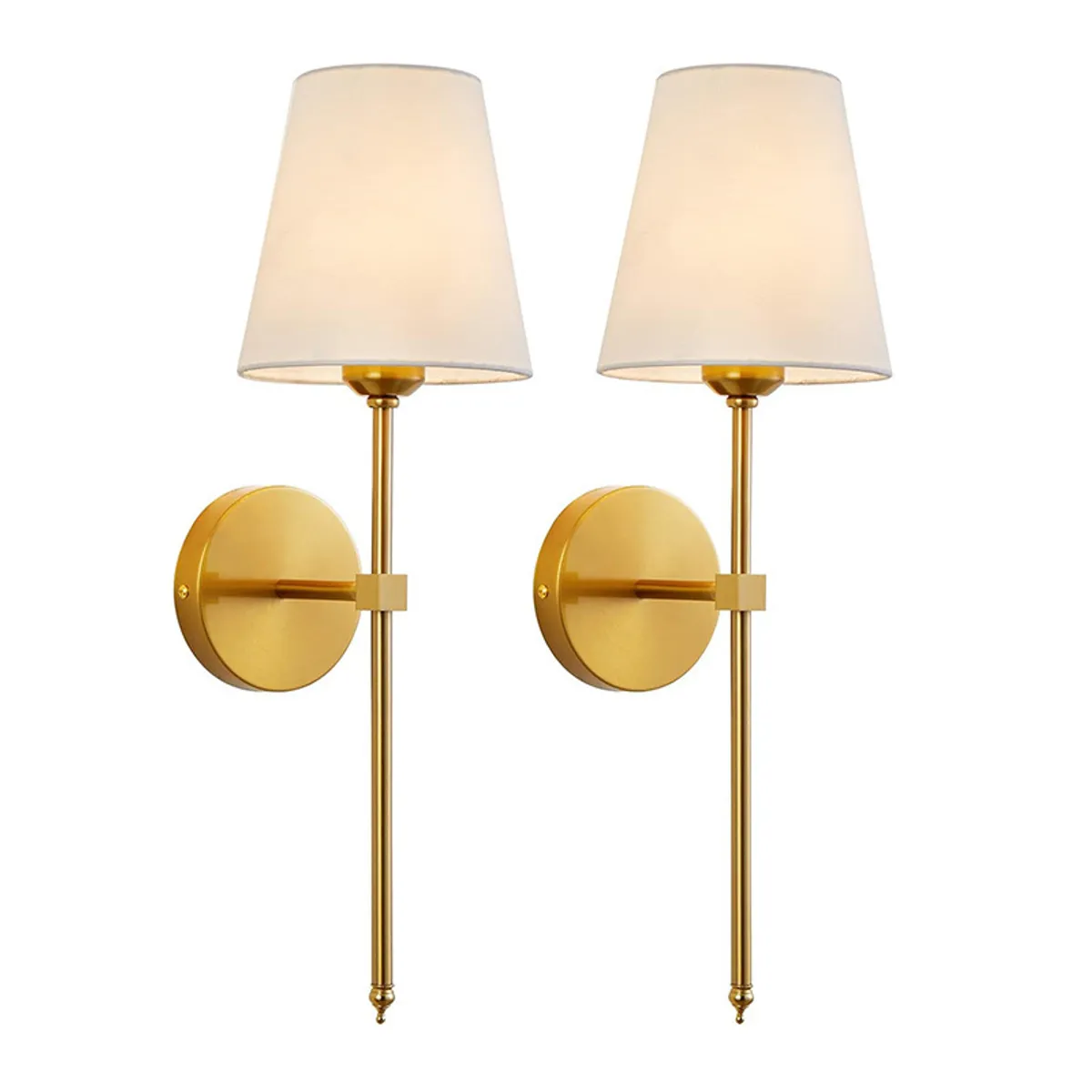 HOME NEAT - 2 Unidades Apliques de pared de tela blanca rusticos lámpara de pared