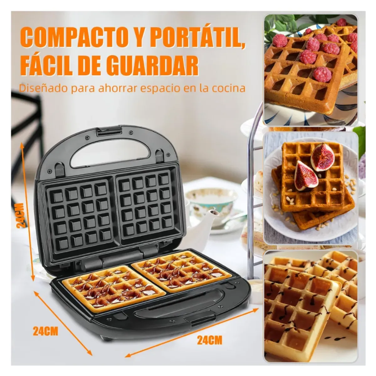 RAFF - Maquina RAF Electrica Waflera Antiadherente 750W R-2578H