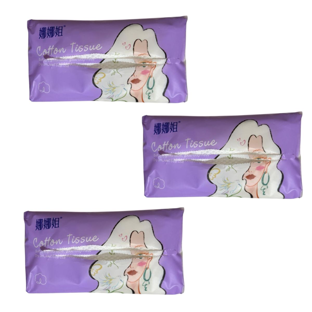 3 Paquetes con 60 pañuelos de algodón tissues Desechables, marca GENERICO - Foto 2