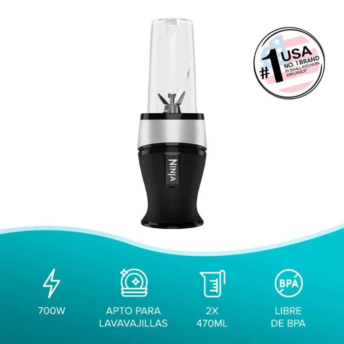 NINJA - Licuadora Individual Ninja 470ML 700W QB3001EU