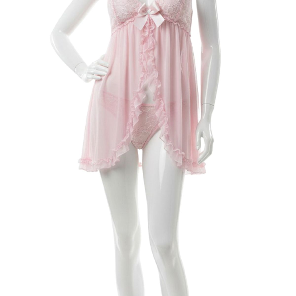 GENERICO - LENCERIA SEXY FEMENINA BABY DOLL PINK ROMANCE