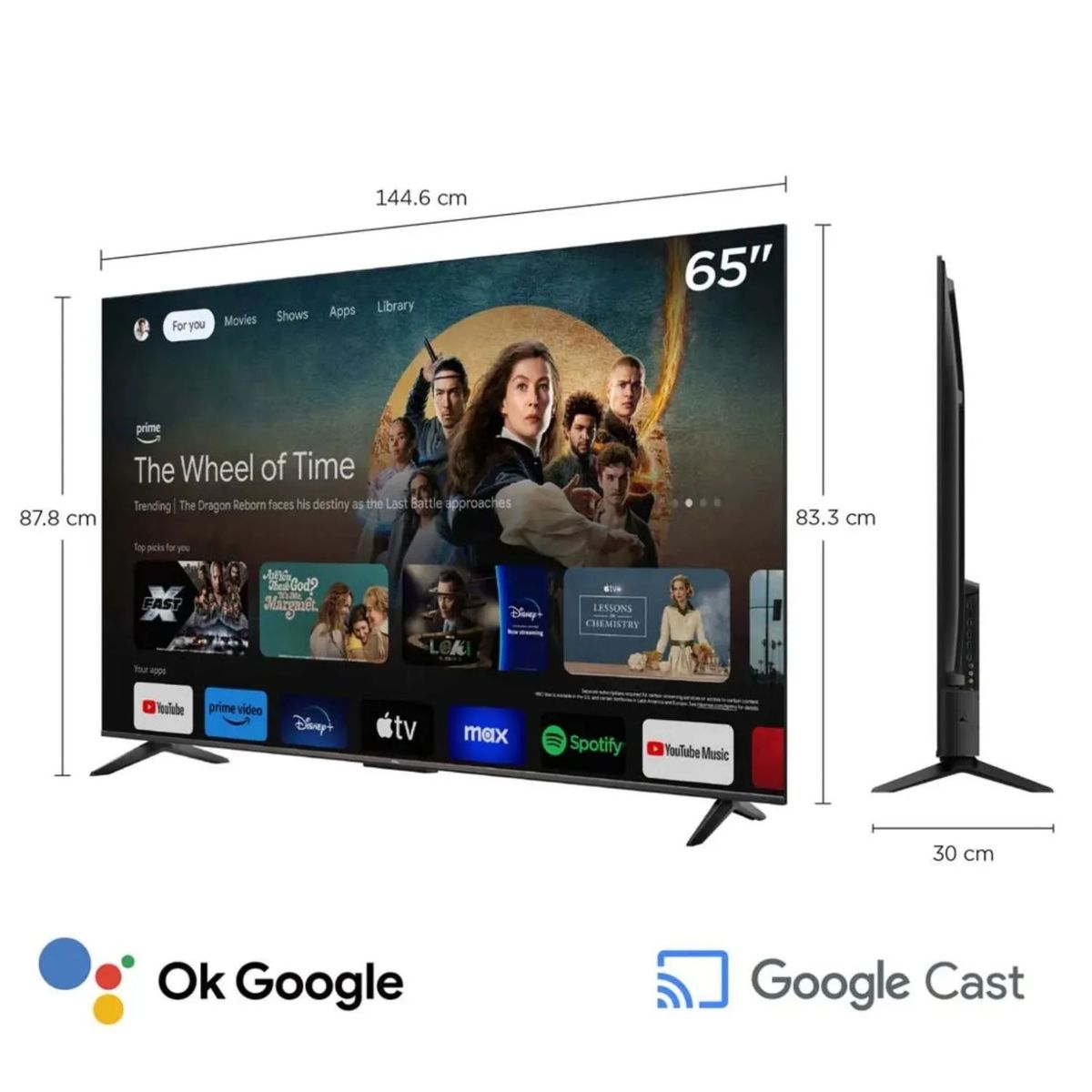TCL - Televisor TCL 65 UHD 4K Smart TV 65V6C