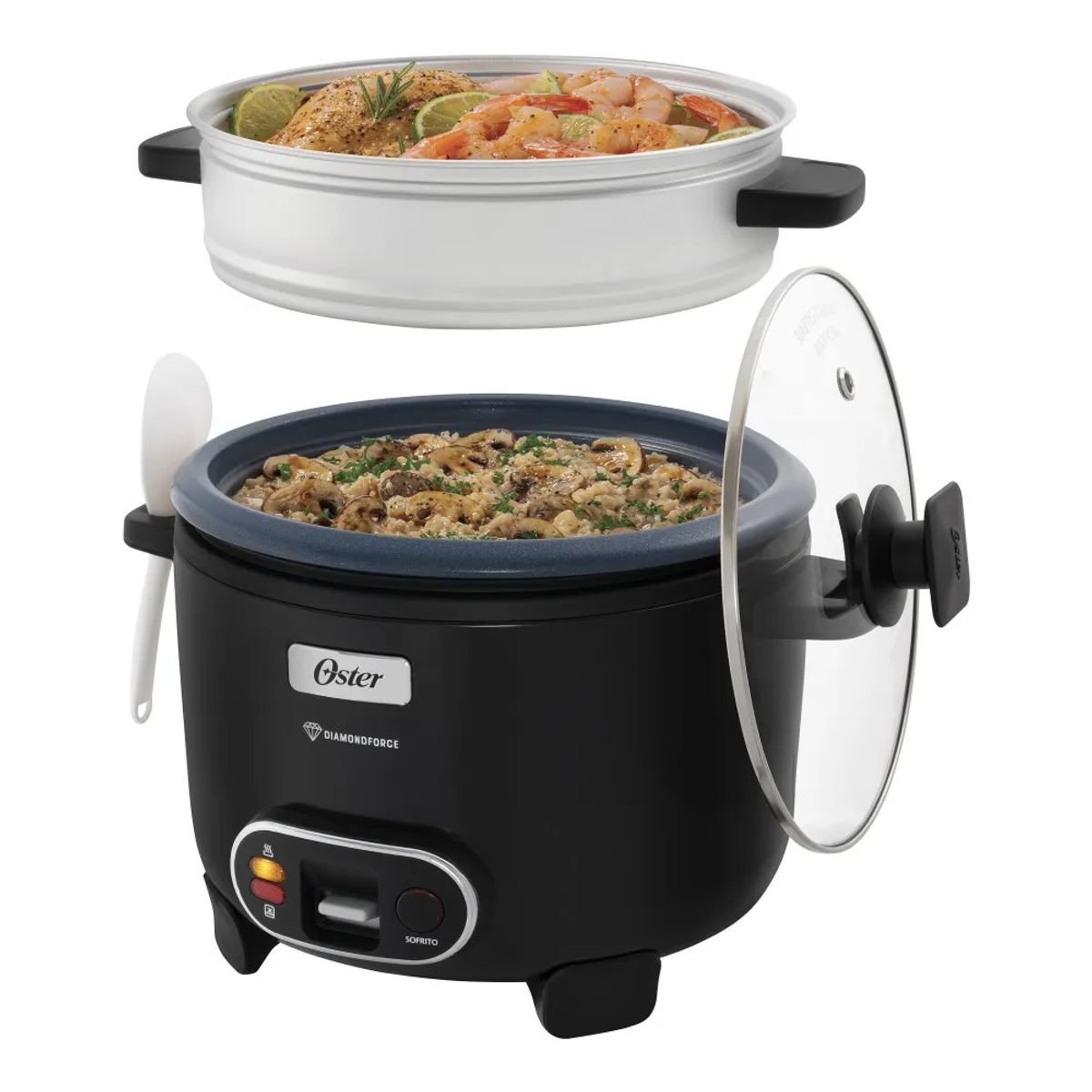 OSTER - Oster Arrocera, 3 en 1, 12 Tazas de Capacidad CKSTRC12DFBLK