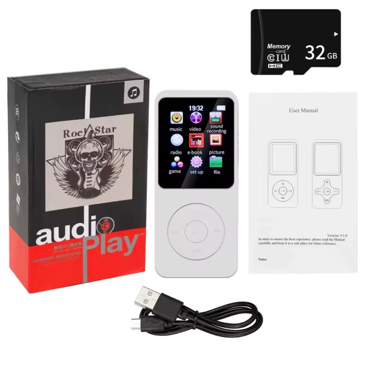 GENERICO - REPRODUCTOR MP3 BLUETOOTH BLANCO FM 32 GB