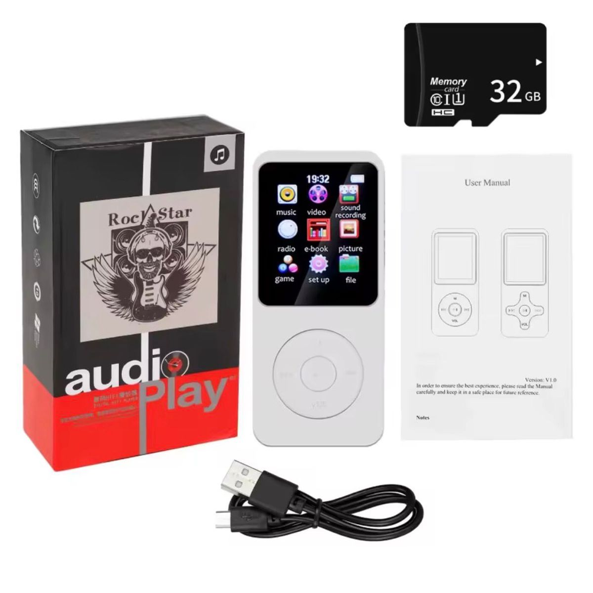 GENERICO - REPRODUCTOR MP3 BLUETOOTH BLANCO FM 32 GB