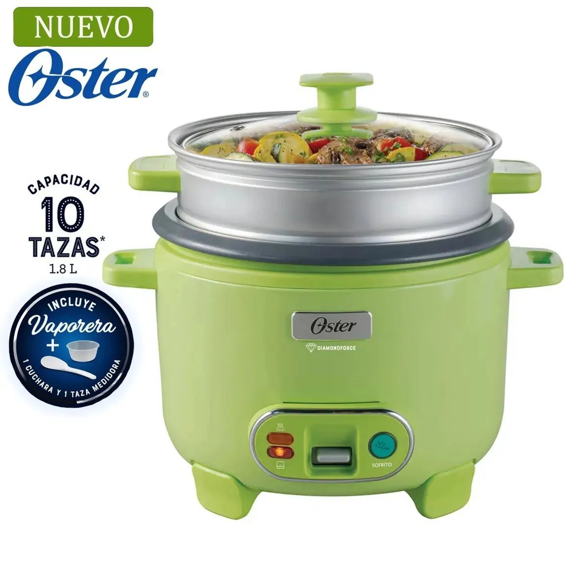 OSTER - Oster Arrocera, 3 en 1, 10 Tazas de Capacidad, Función de Sofrito CKSTRC10DFGRN