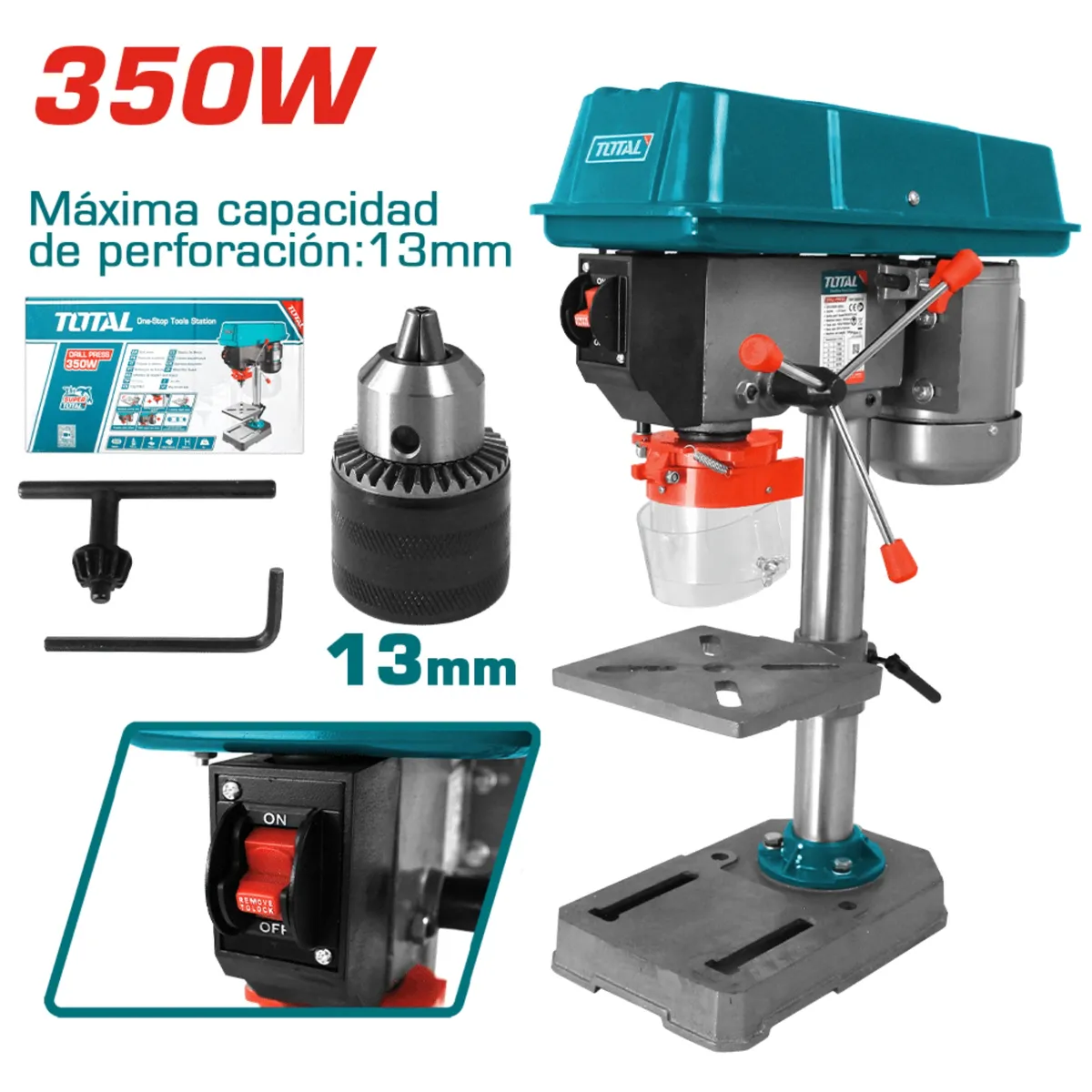 TOTAL TOOLS - Taladro de banco 350W TDP133501-5 TOTAL
