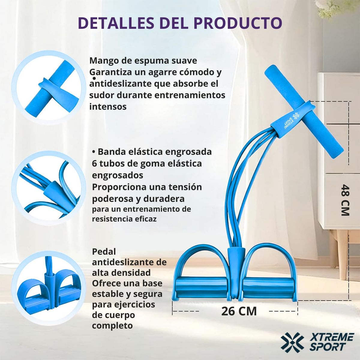Xtreme Sport - Ligas de Tensión Multifunción  x 6 Tubos Abdominales