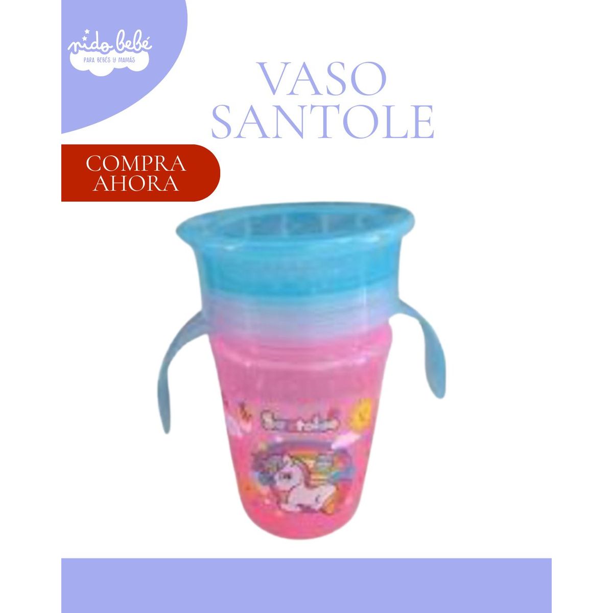 BABY - VASO PARA NIÑOS 360 SANTOLE - ROSADO