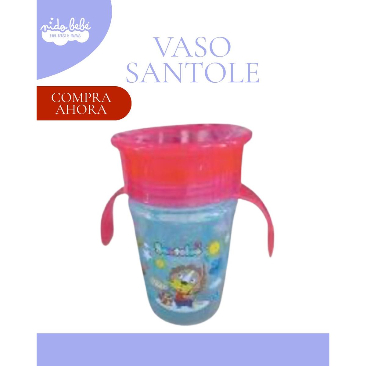BABY - VASO PARA NIÑOS 360 SANTOLE - CELESTE