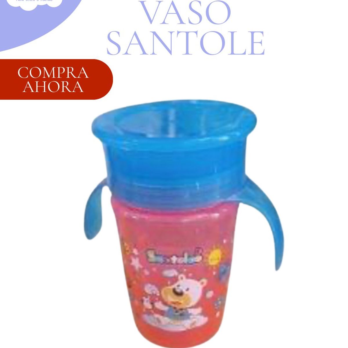 BABY - VASO PARA NIÑOS 360 SANTOLE - ROJO