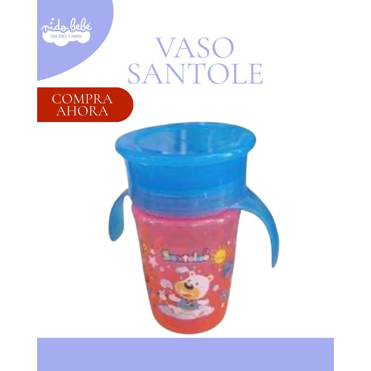 BABY - VASO PARA NIÑOS 360 SANTOLE - ROJO