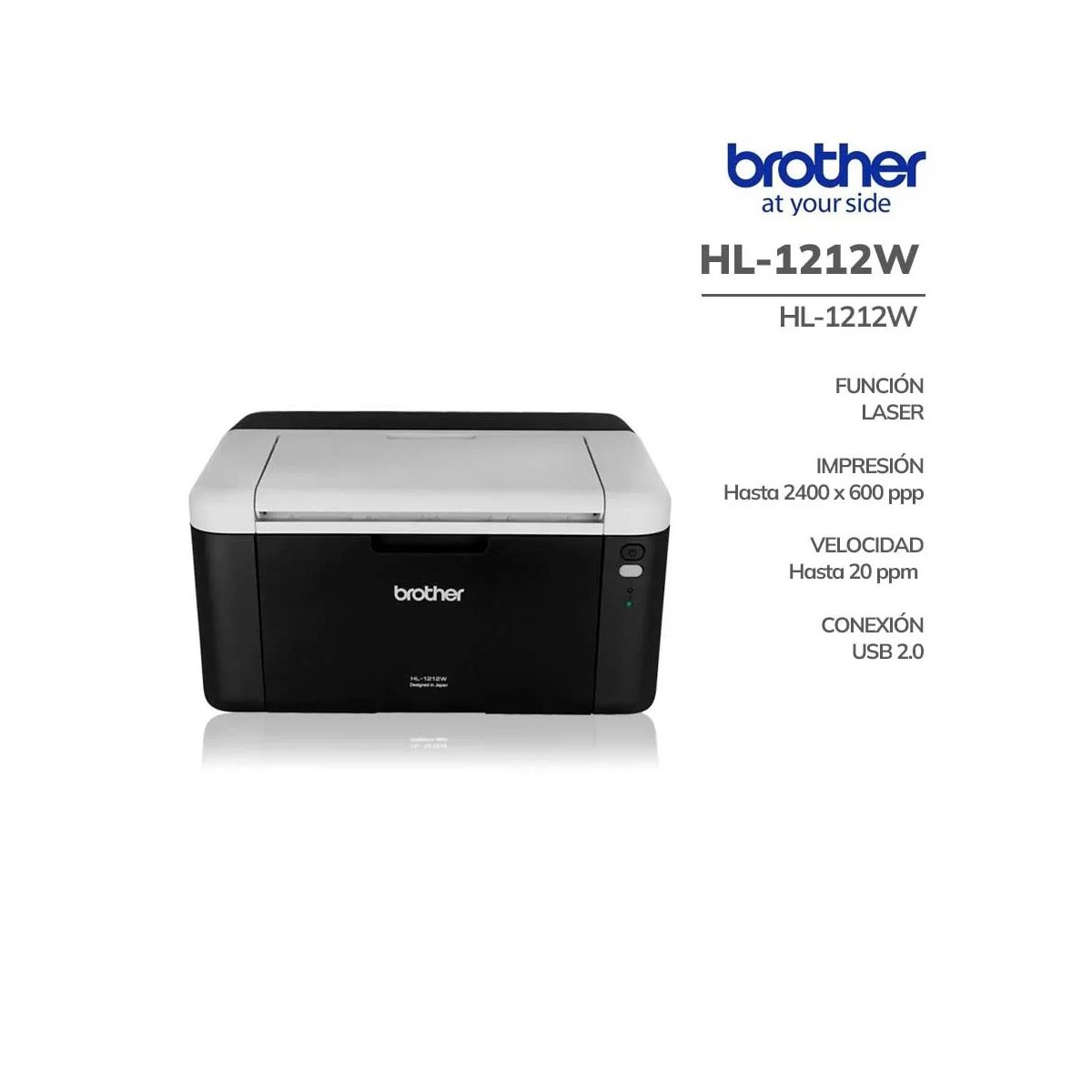 BROTHER - Impresora Laser Brother HL-1212W Monocromática Wifi USB