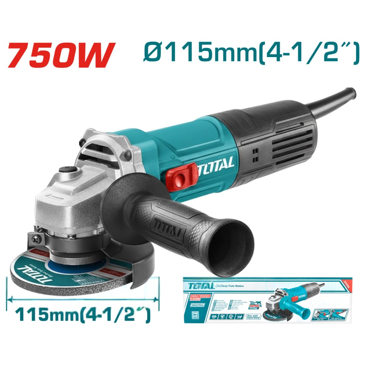 TOTAL - Amoladora angular 4 1/2" 750W TG10711556 total