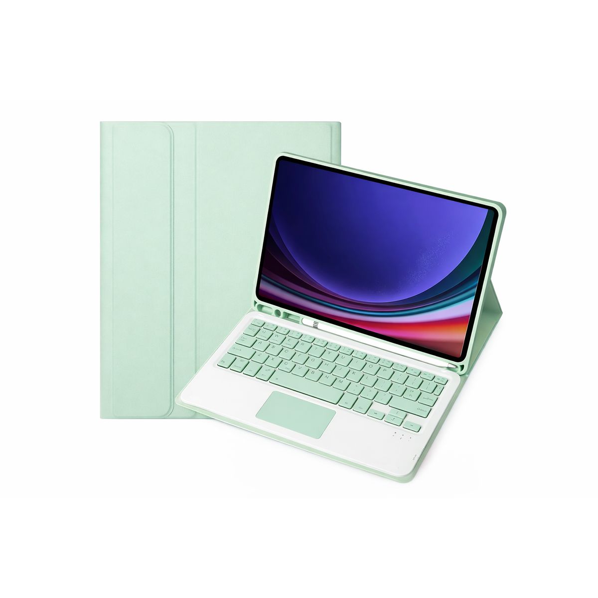 GENERICO - FUNDA CON TECLADO + TOUCHPAD SAMSUNG TAB S6 LITE VERDE ACQUA