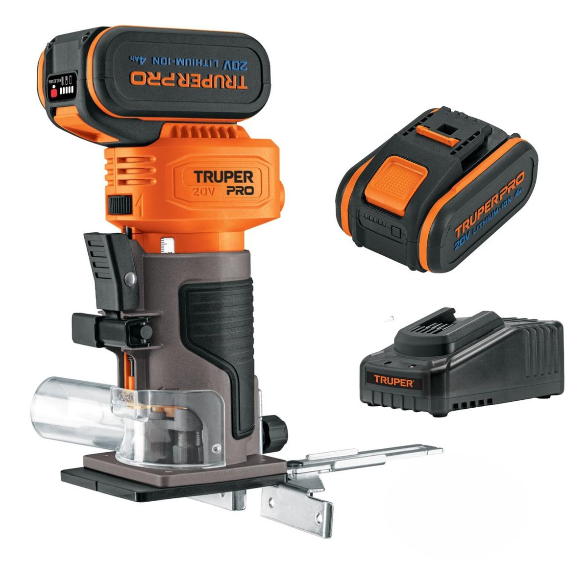 TRUPER - Ruteadora de palma + 2 Baterias 4ah + cargador Truper