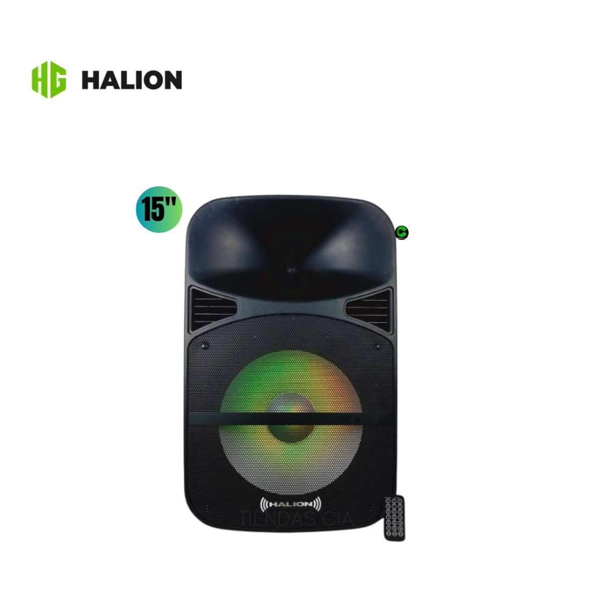 HALION - PARLANTE ACTIVO HALION 1000W PMPO MICROFONO JACK 20HZ PN PHA-15MDB