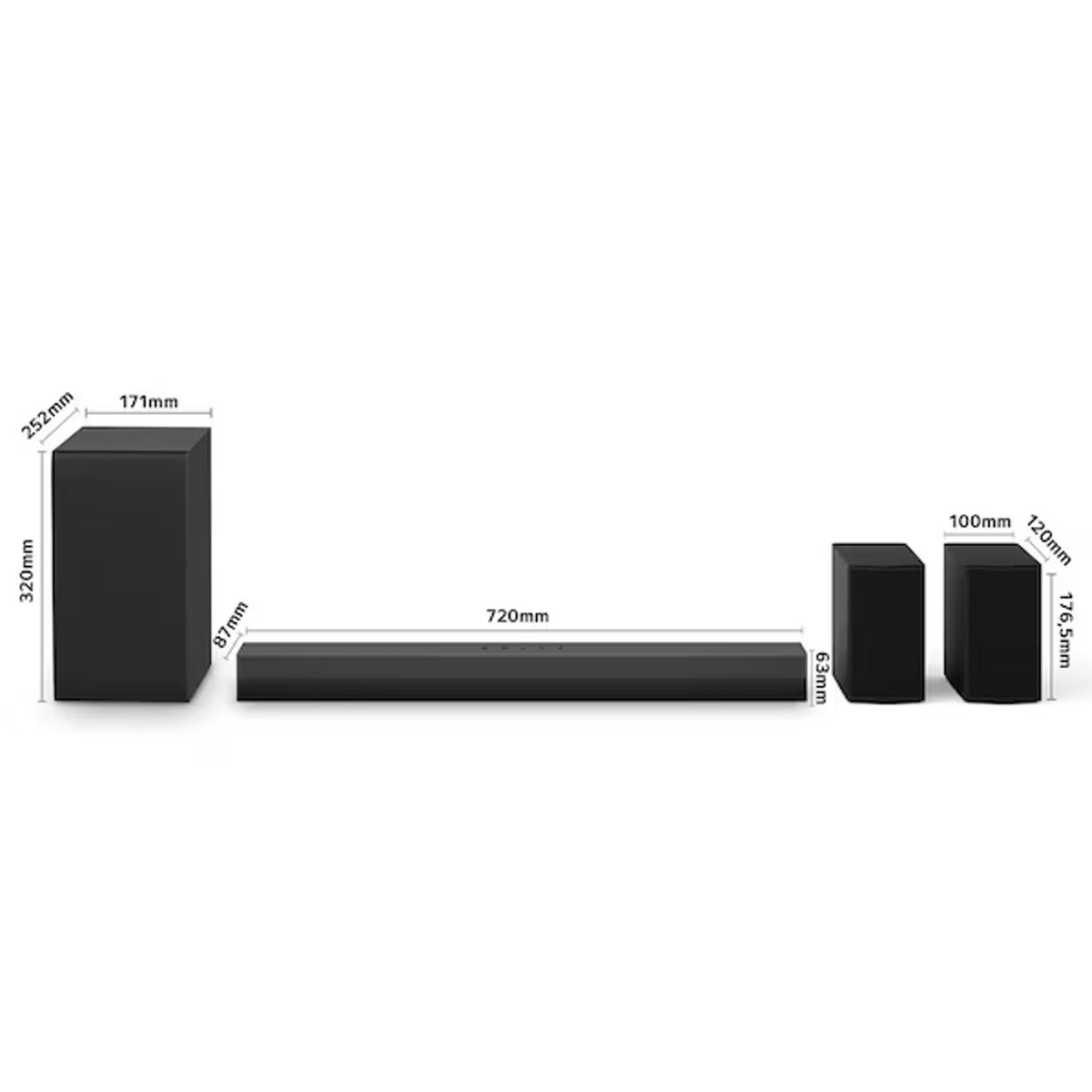 LG - LG Soundbar S40TR - 400 W - 4.1 ch -incluye 2 altavoces traseros