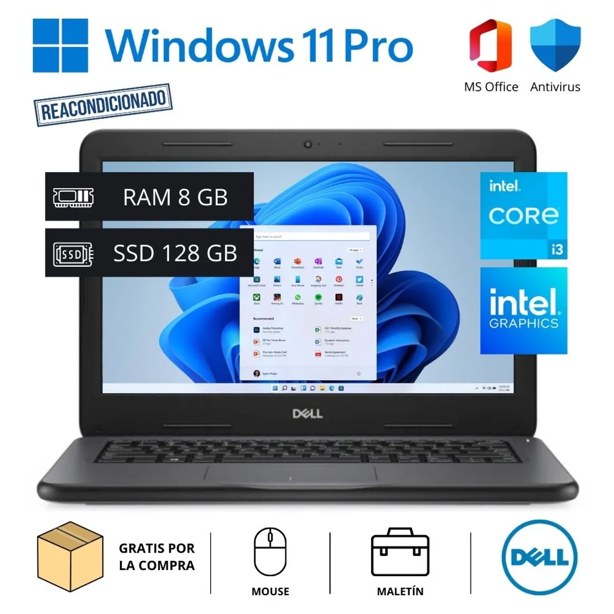 DELL - Laptop Dell Latitude 3310 Empresarial Core i3 8GB RAM 128GB SSD - REACONDICIONADO