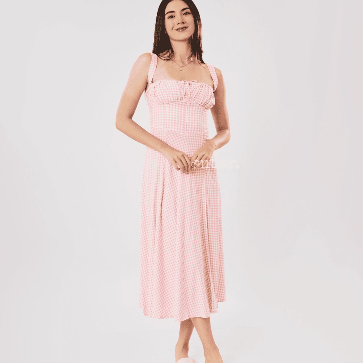 ANTAR - VESTIDO BIANCA CUADROS MUJER CORTE PRINCESA